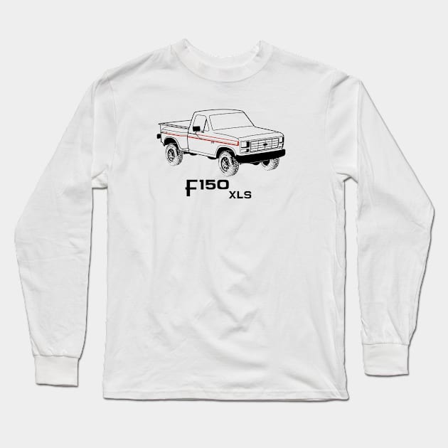 1982 F150 XLS Black Print Long Sleeve T-Shirt by The OBS Apparel